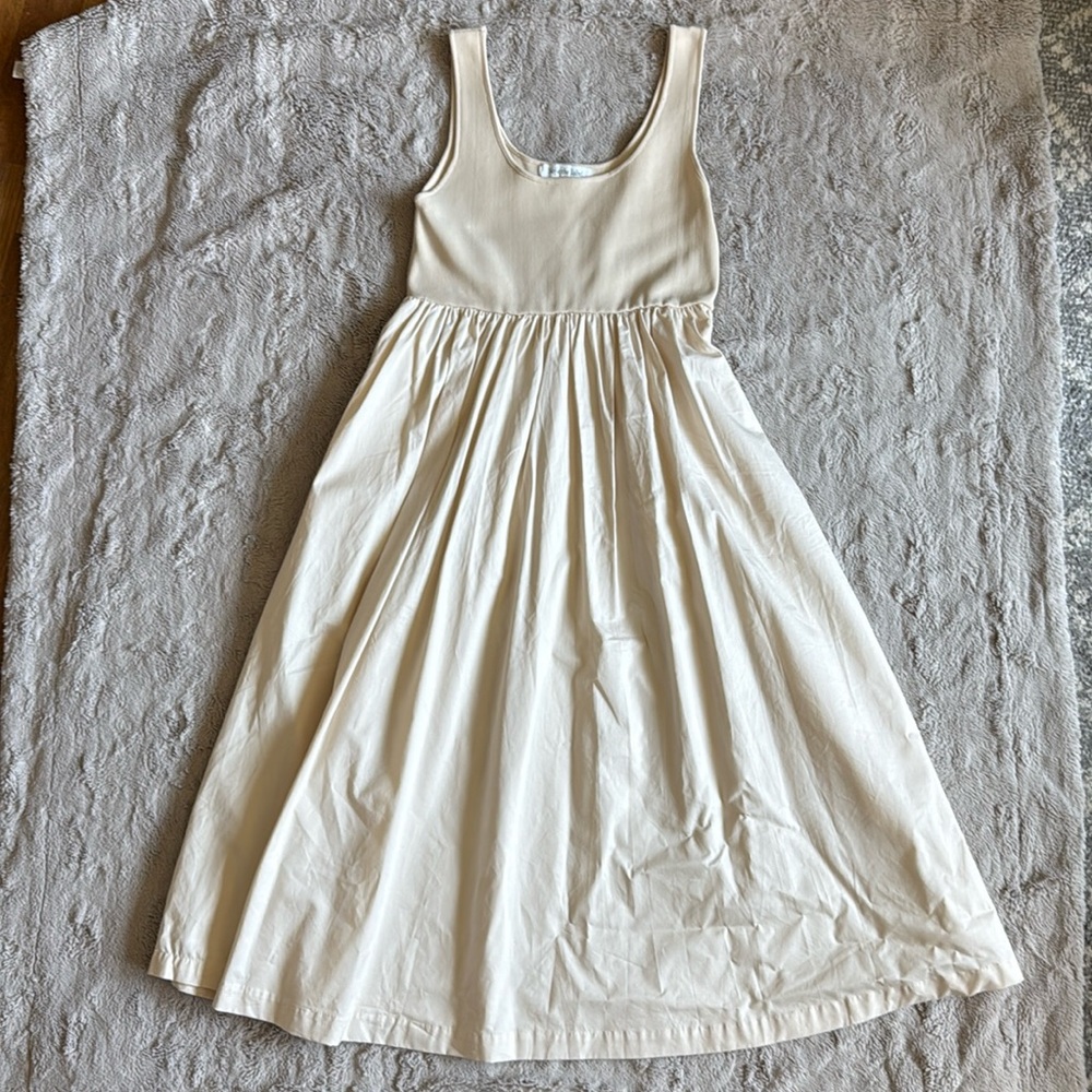 Poplin Bottom Midi Dress